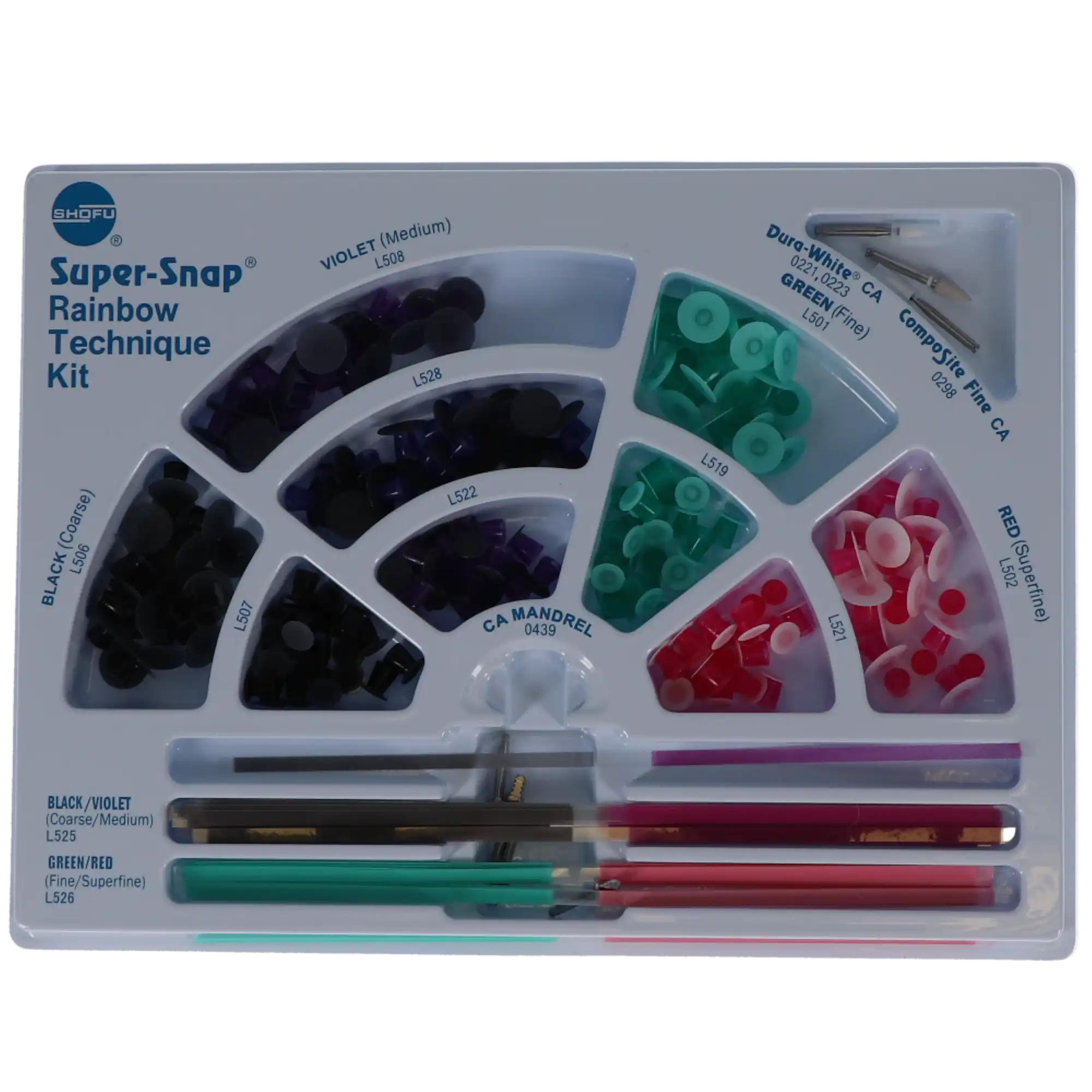 Shofu Super-Snap Rainbow Technique Kit, CA, 180 Disks, 0500