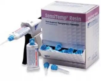 SensiTemp NEZO Non-Eugenol Temporary Cement Syringe Kit, 5 mL Automix Hand Syringe with 10 Mixing Tips, Sultan Healthcare