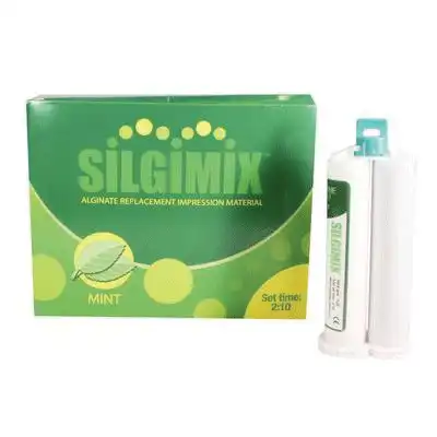 Silgimix Alginate Replacement Impression Material, VPS, Mint, 50 mL Cartridges, 8/Pk, 79020