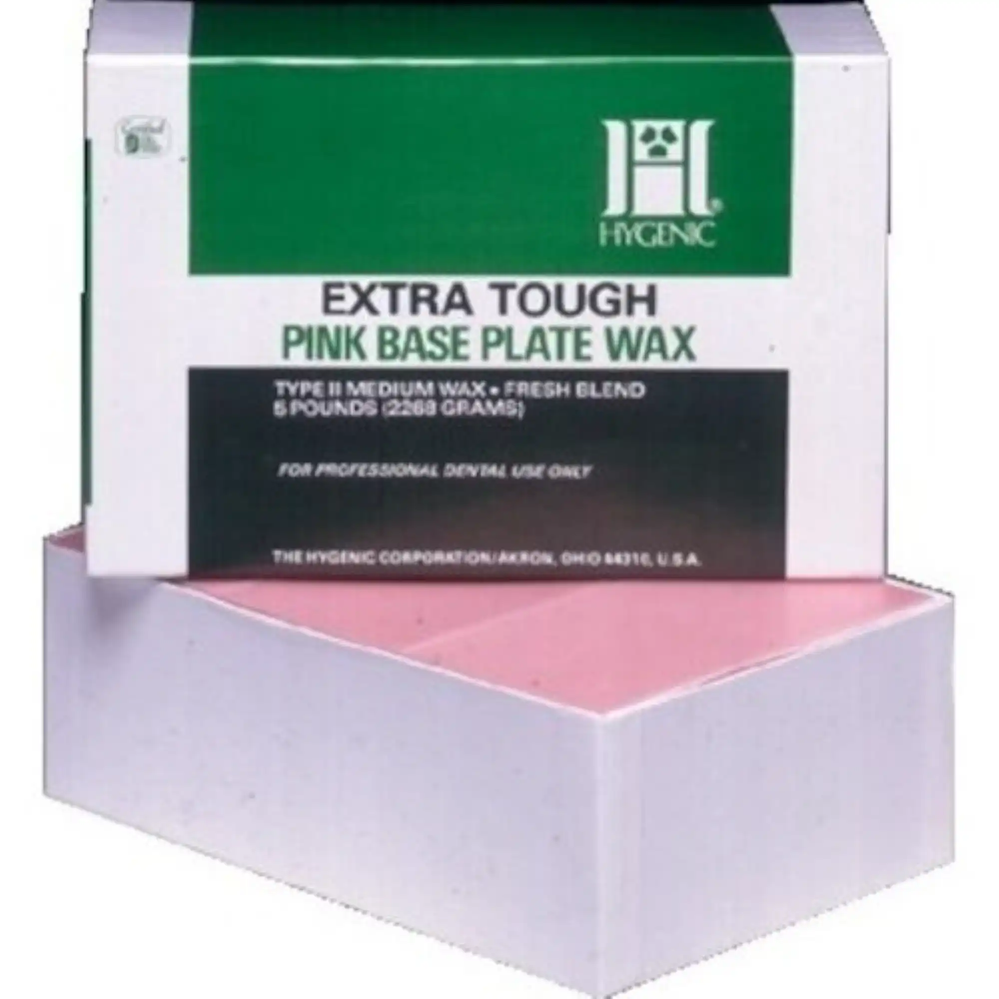 Hygenic Baseplate Wax, Extra Tough, Pink, 1 lb Box, H00803