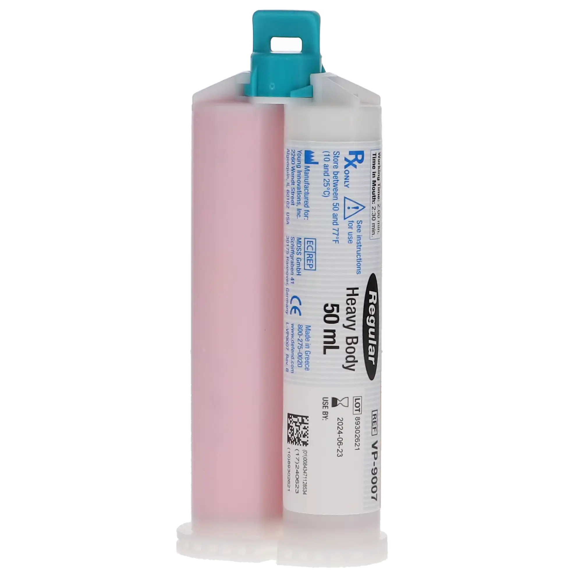 Defend VPS Impression Material, Heavy Body, Regular Set, 50 mL Cartridges, 4/Pk, VP9007