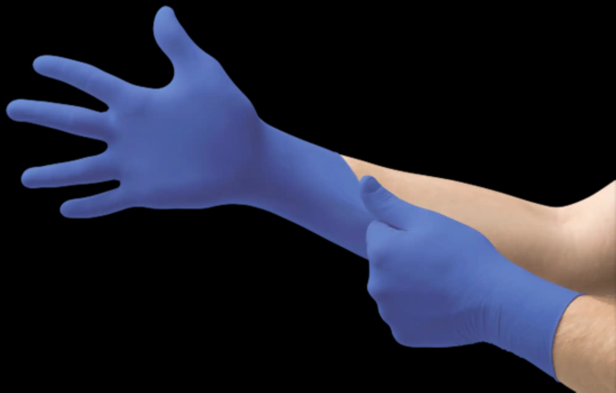 Micro-Touch Nitrile Exam Gloves, Powder-Free, Non-Sterile, Medium, Blue, Textured Fingertips, 200/Box, 6034302