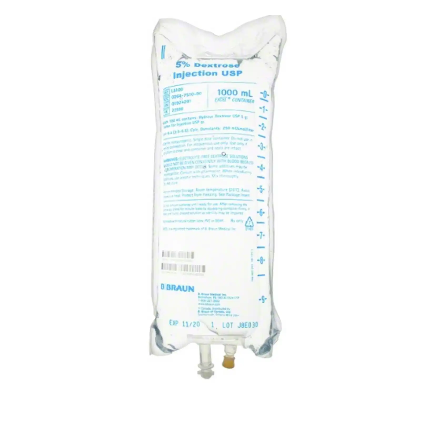 B. Braun 5% Dextrose and 0.9% Sodium Chloride Injection, 1000 mL IV Plastic Bag
