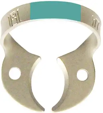 Hygenic Fiesta Color-Coded Rubber Dam Clamp, #W7, Wingless, Light Blue, Matte Finish, Lower Molar, H02797