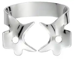 Hygenic Rubber Dam Clamp #8A, Winged, Gloss Finish, Downward Sloped Jaws, H02759