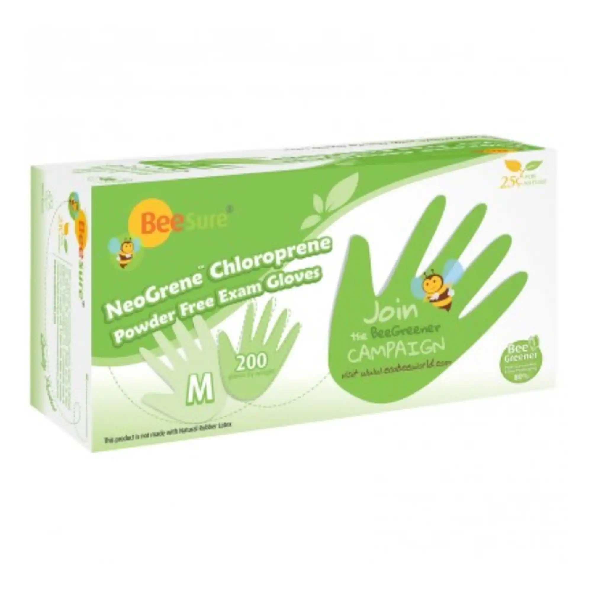 NeoGrene Chloroprene Exam Gloves, Powder-Free, Non-Latex, Extra Small, Green, 200/Box, 1185