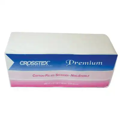Crosstex Premium Gauze Cotton-Filled Exodontia Sponges, Non-Sterile, 8-Ply, 2" x 2", 5000/Case, ENCC