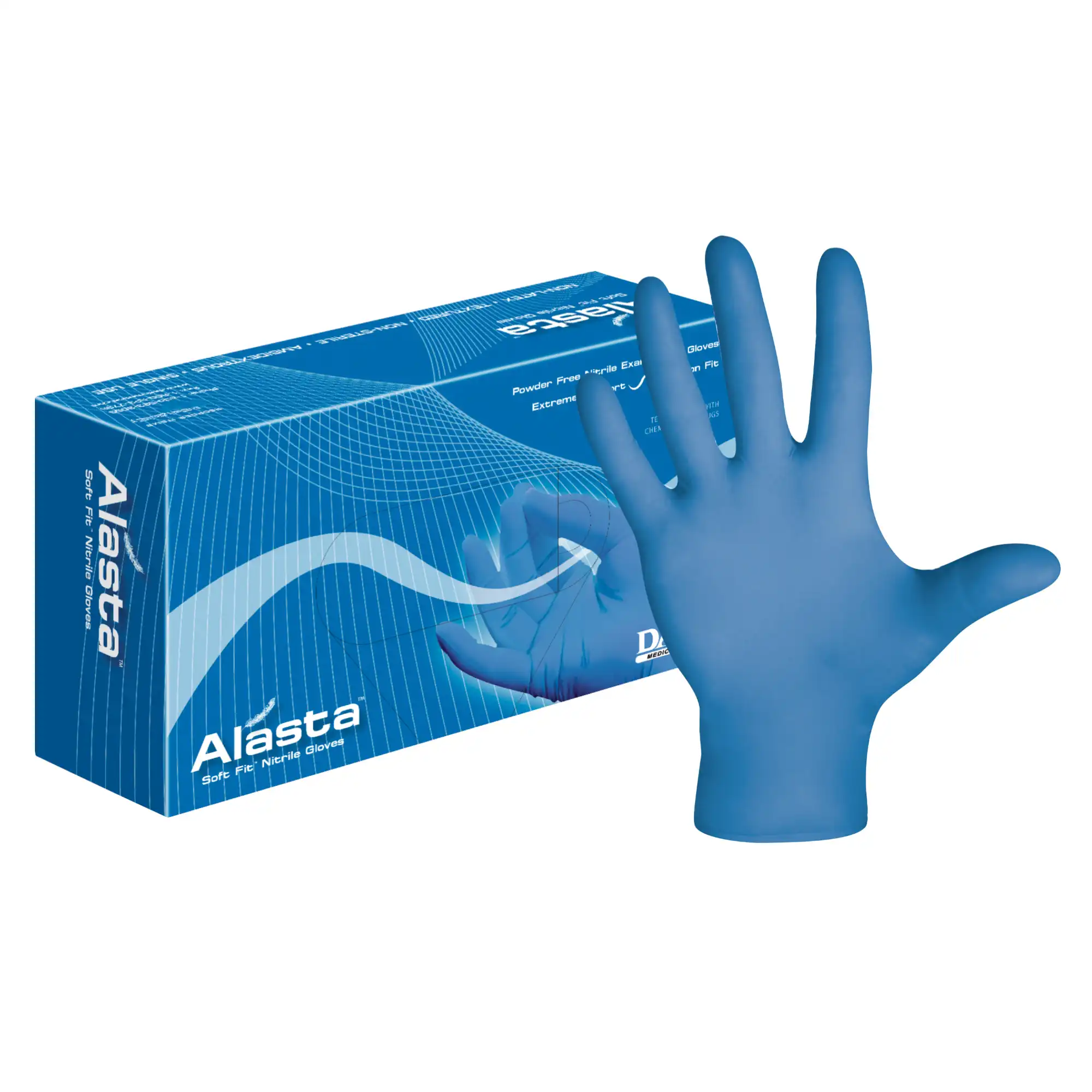 Alasta Soft Fit Nitrile Examination Gloves, Powder-Free, Non-Sterile, Large, Violet Blue, 100/Box, ALS100L