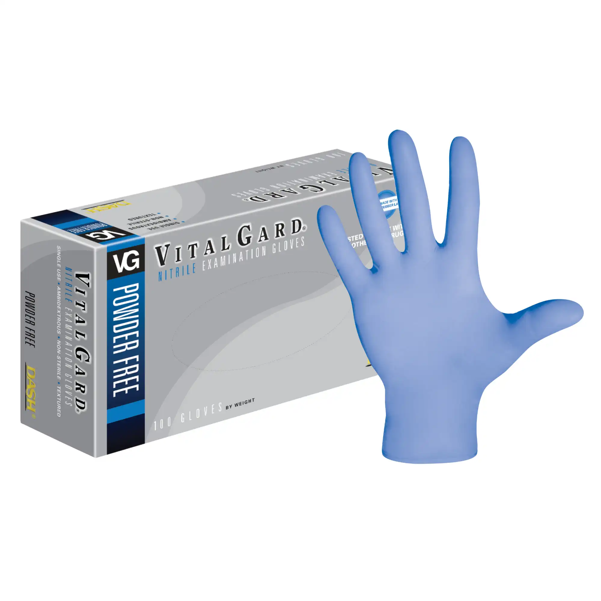 Vitalgard Nitrile Exam Gloves, Powder-Free, Extra Large, 100/Box, VNPF100XL