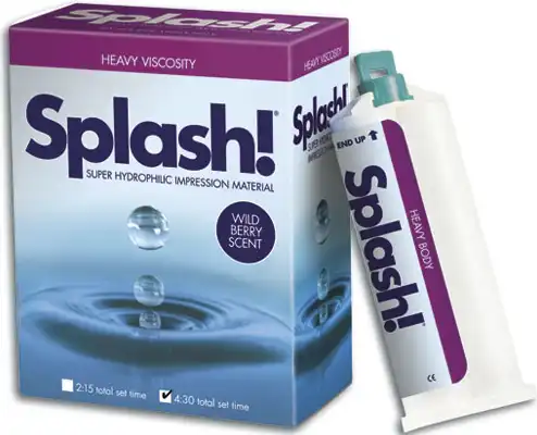 Splash! VPS Impression Material, Extra Light Body, Regular Set, Wild Berry Scent, 2 x 48 ml Cartridges, SPD1208