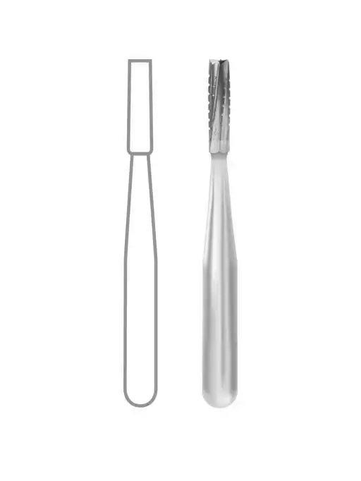 Midwest Operative Carbide Burs, FG, Straight Flat End Cross Cut, 1.0 mm, #557, 100/Pk