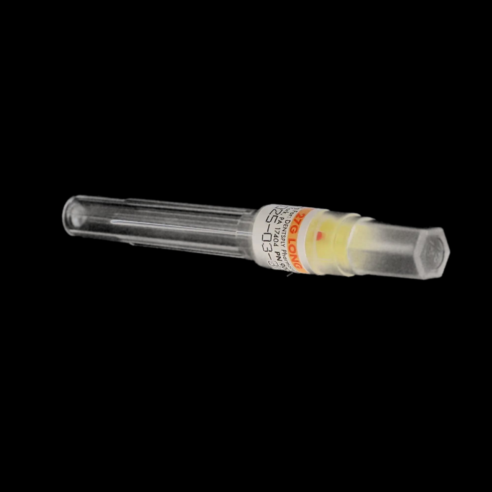 Accuject Disposable Dental Needles, Plastic Hub, 27 Gauge Long (32mm), Yellow, 100/Box, 900805