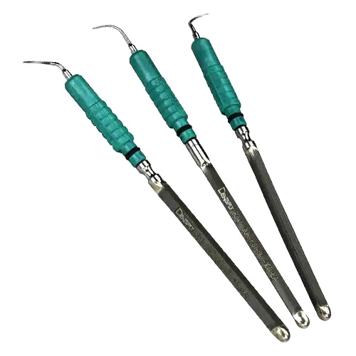 Cavitron FSI-SLI Focused Spray Slimline Ultrasonic Inserts, 25 kHz, Assorted (10S Straight, 10L Left, 10R Right), Light Green Grip, 3/Pk, 80398