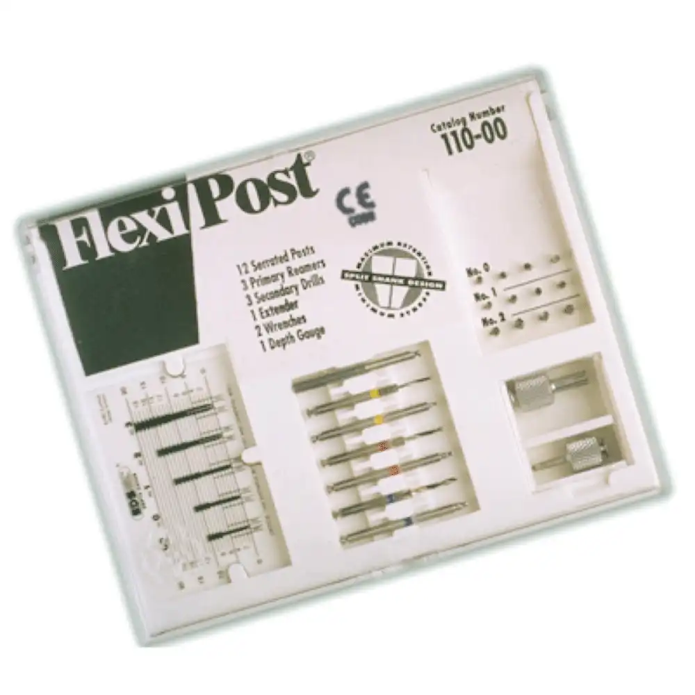 Flexi-Post Post System, Stainless Steel, Intro Kit, Size #00, White, 10 Posts, 120-00