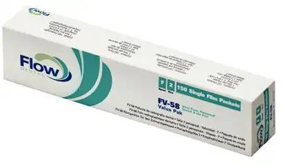 Flow Xpress F FV-58 Intraoral Dental X-Ray Film, F-Speed, Size 2 (Adult), Poly Single, 150/Box