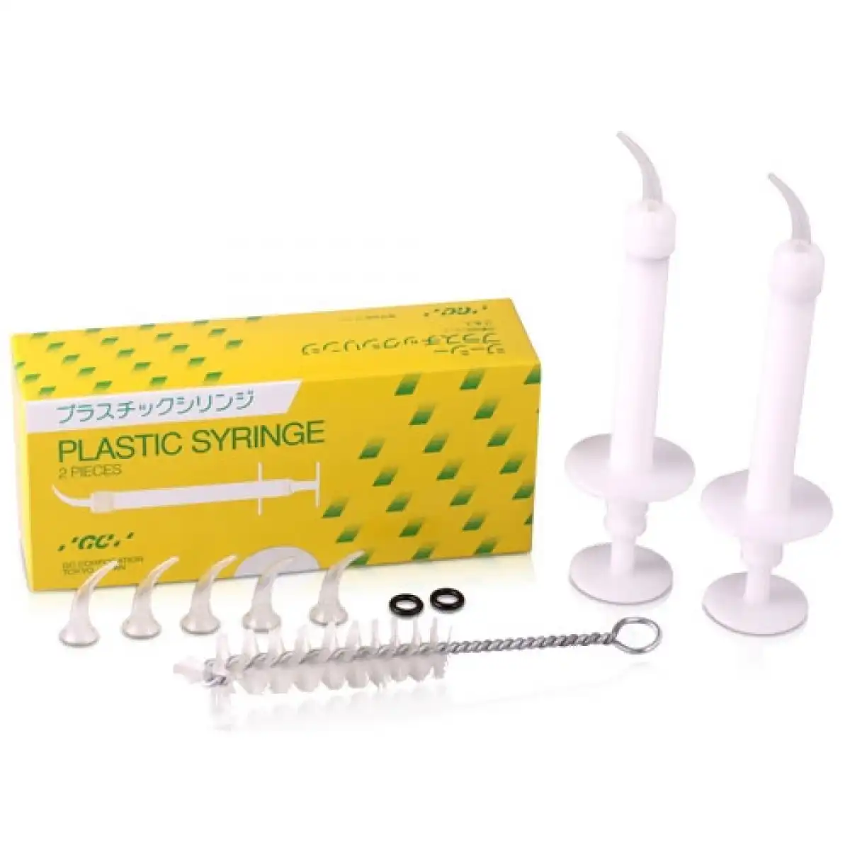 GC America Plastic Impression Syringe Kit, 2 Syringes with Tips, O-Rings, and Cleaning Brush, 001175