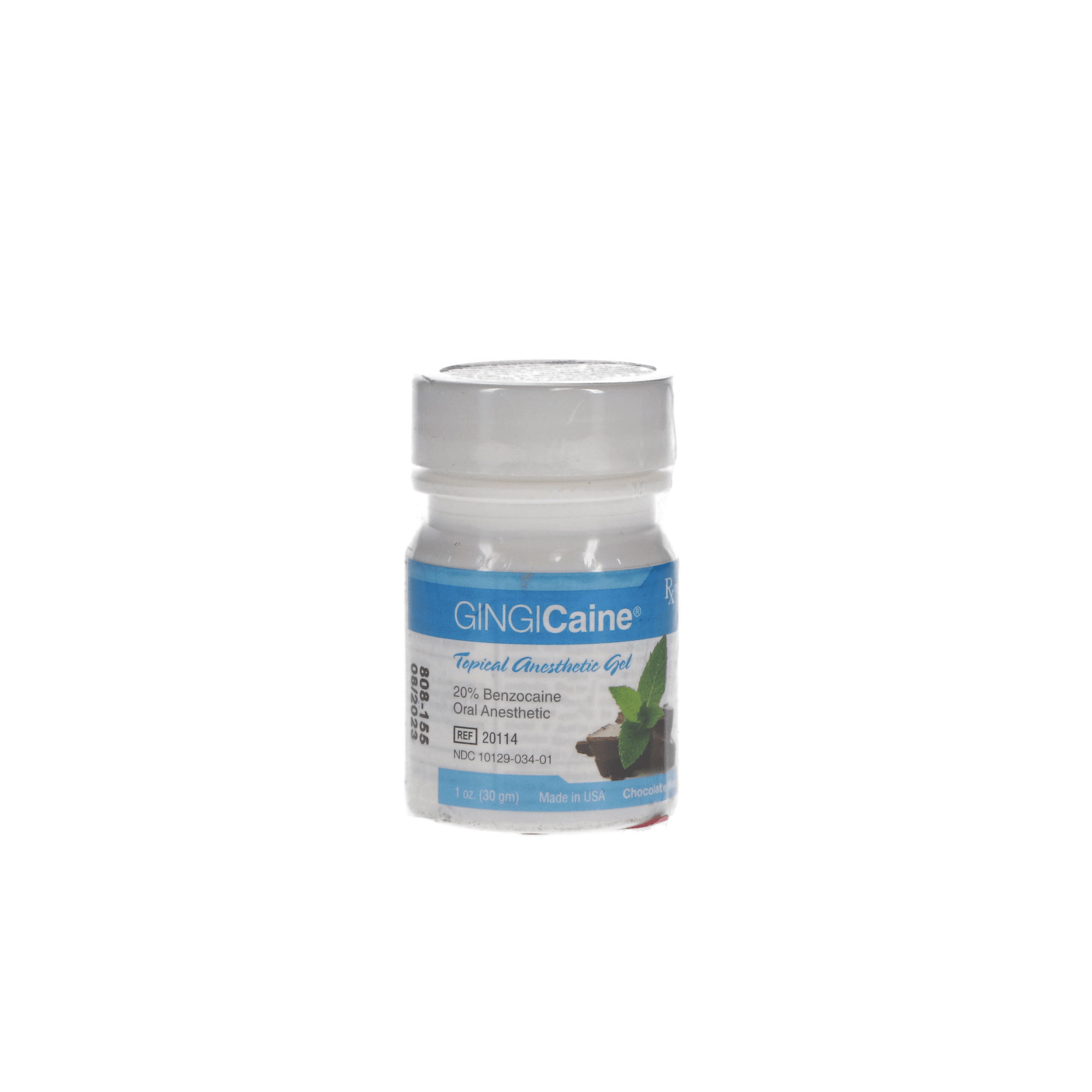 Gingicaine Topical Anesthetic Gel, 20% Benzocaine, Chocolate Mint, 1 oz Jar, 1/Pk, 20114