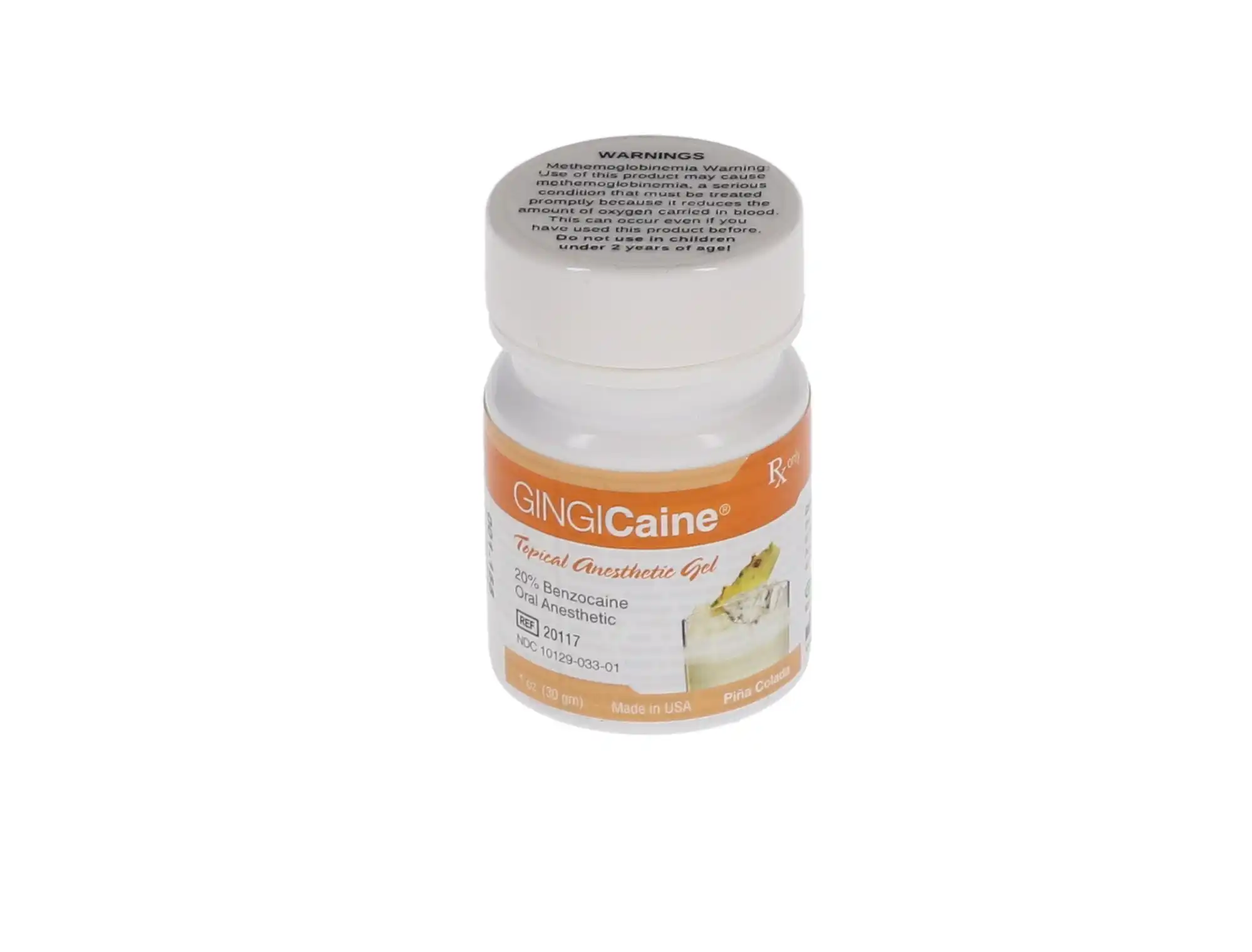 Gingicaine Topical Anesthetic Gel, 20% Benzocaine, 1 oz Jar, Piña Colada, 1/Pk