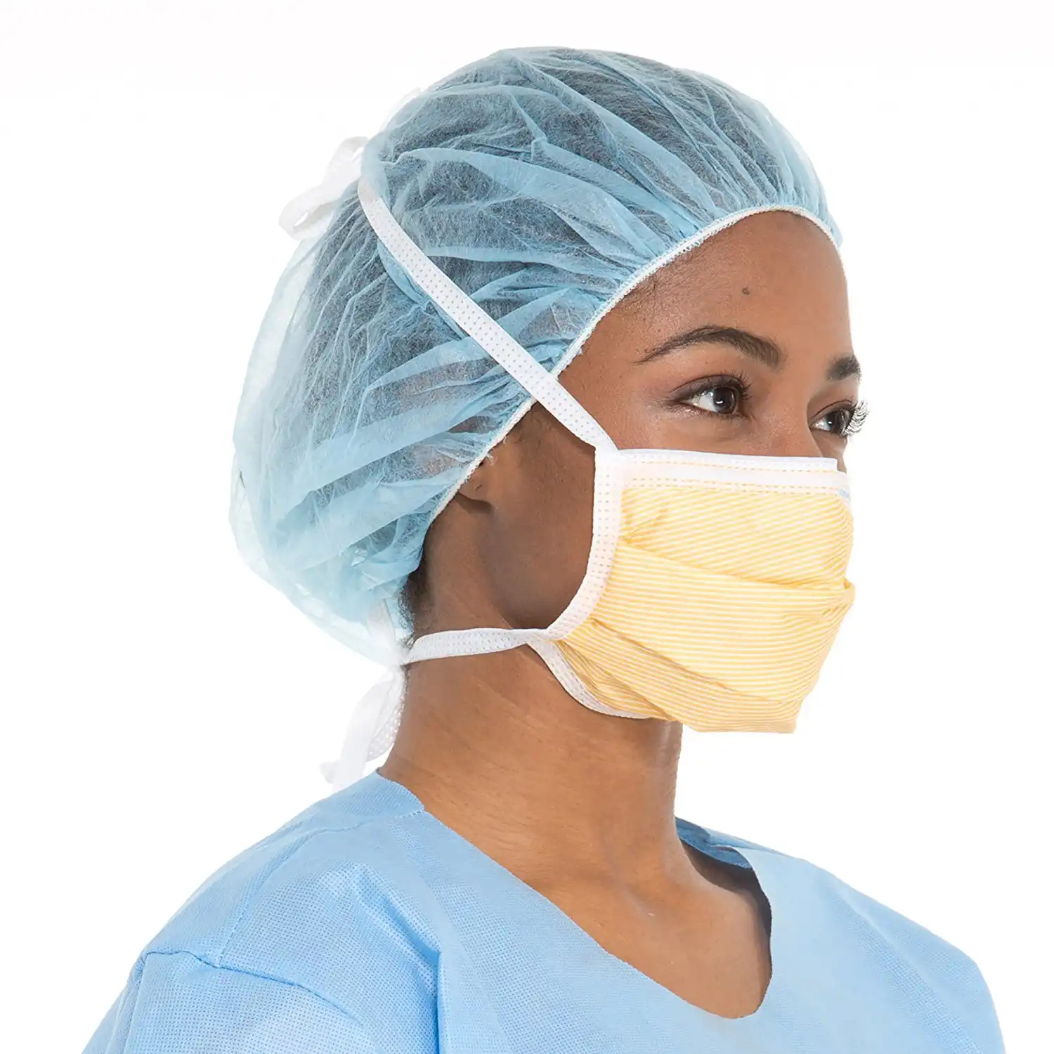 Halyard Fluidshield Fog-Free Surgical Mask, ASTM Level 3, Orange, Tie-On, 50/Box, 48207