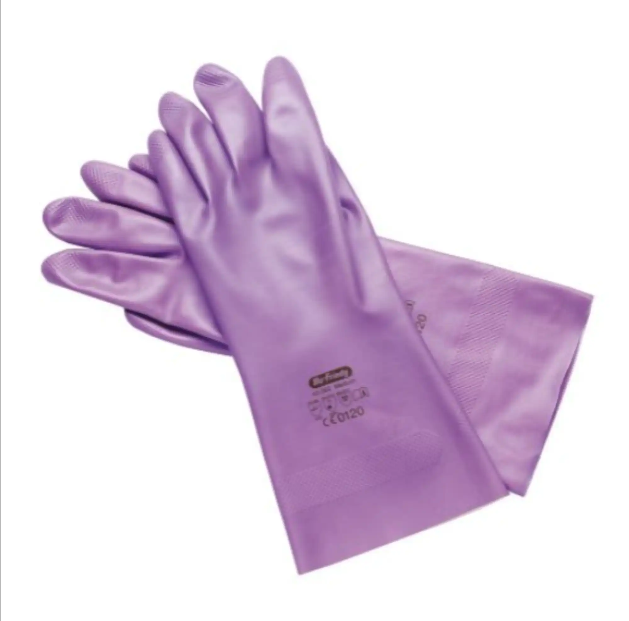 Hu-Friedy IMS Lilac Utility Nitrile Gloves, Large (Size 9), Flock-Lined, Powder-Free, 3 Pairs/Box, 40-064