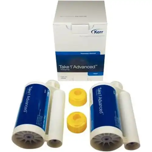 Take 1 Advanced VPS Impression Material, Volume Tray, Fast Set, Heavy Body, 380 ml Hard Cartridges, 2/Pk, Dark Blue, 34696