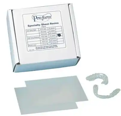 Keystone ProForm Temp Splint/Surgical Tray Material, .030" (0.75mm) Clear, 5" x 5" (127 x 127mm) Sheets, 625/Pk