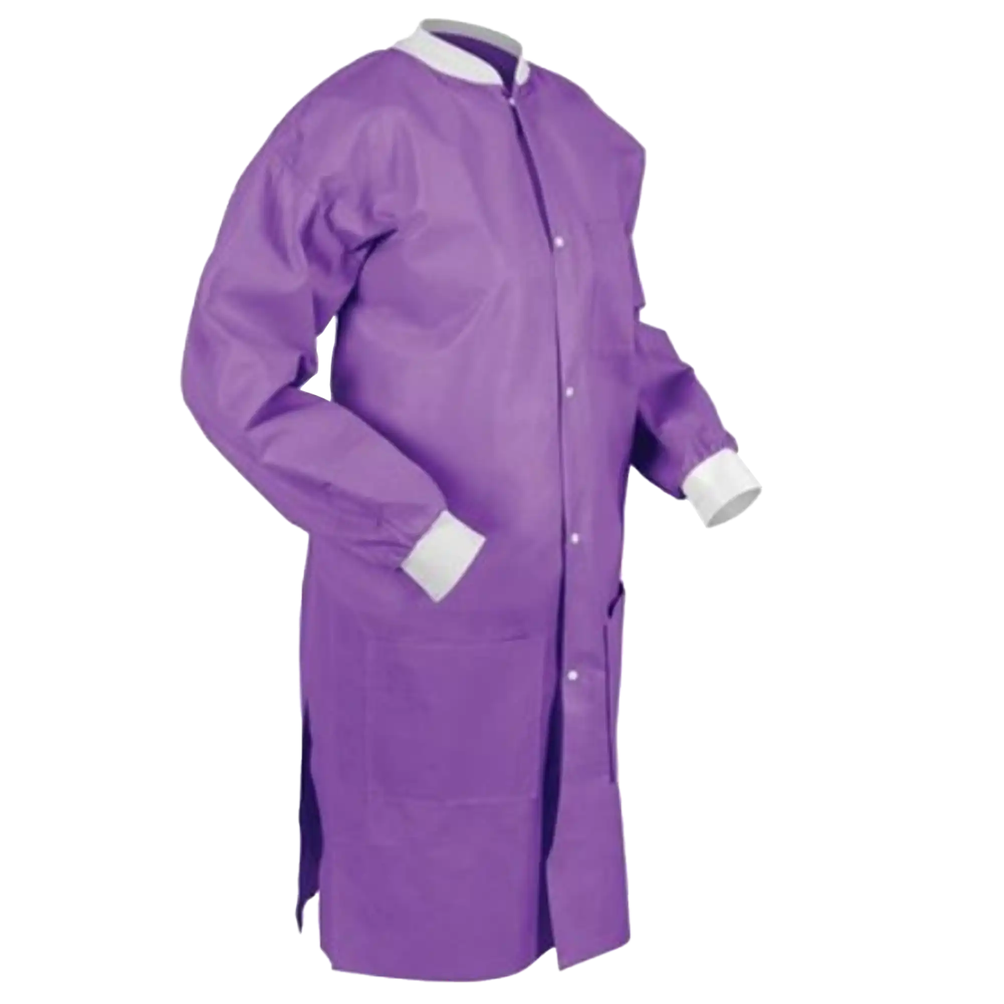 SafeWear High Performance Disposable Lab Coat, Large, Plum Purple, 12/Pack, 8109-C