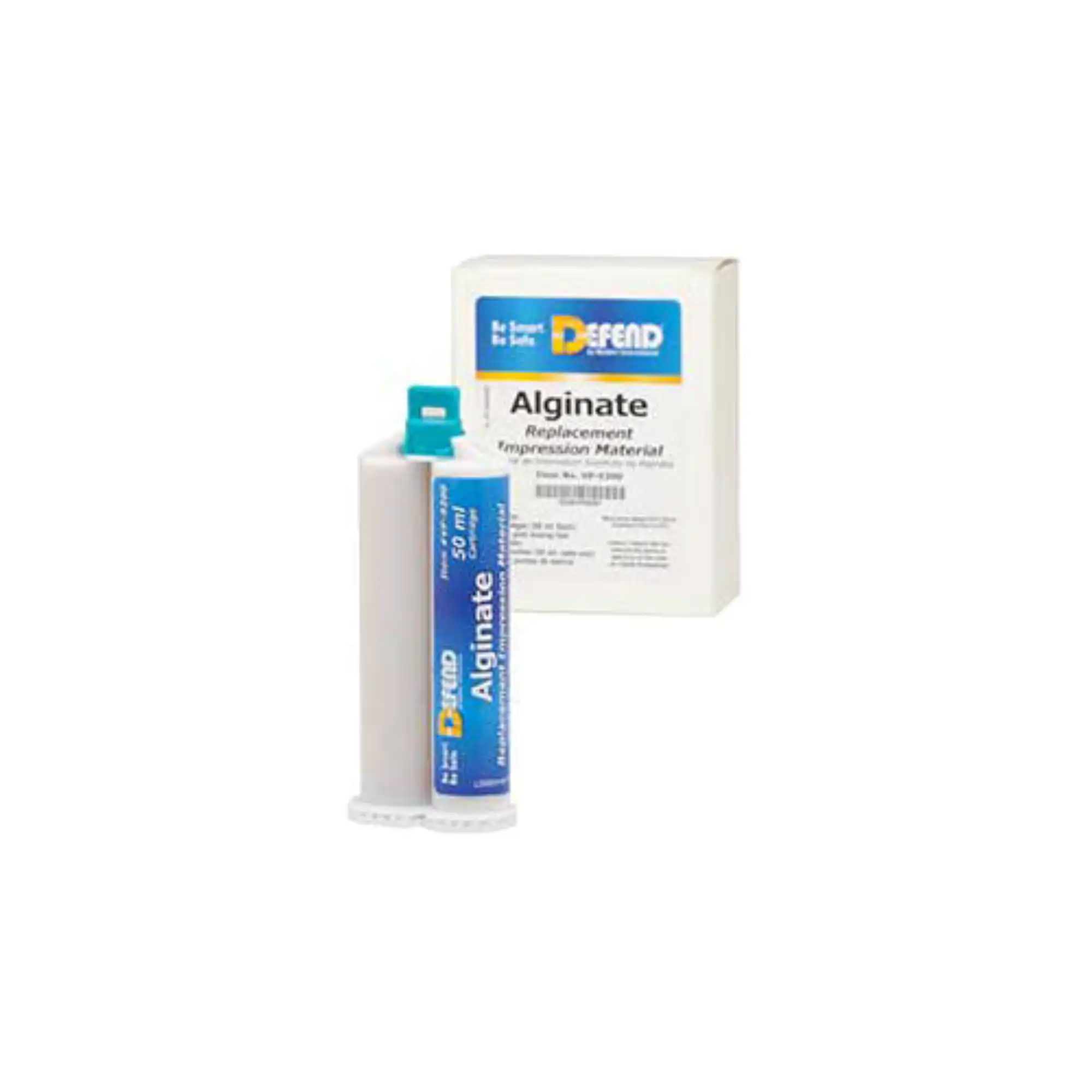 Defend Alginate Substitute, Vinyl Polysiloxane (VPS) Impression Material, Mint Flavor, Regular Set, 6 x 50 mL Cartridges with 12 Mixing Tips, VP9200