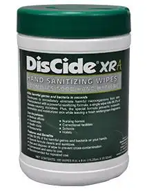 DisCide XRA Hand Sanitizing Wipes, 6" x 8", Wintergreen, 160 Towelettes/Canister