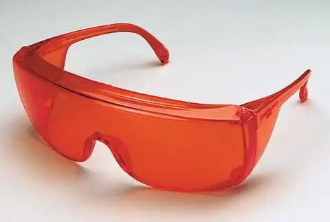 Palmero Health Care Econo Bonding Safety Glasses, Red, with Side Shields, Anti-Radiation Lenses, 1/Pk, 1100