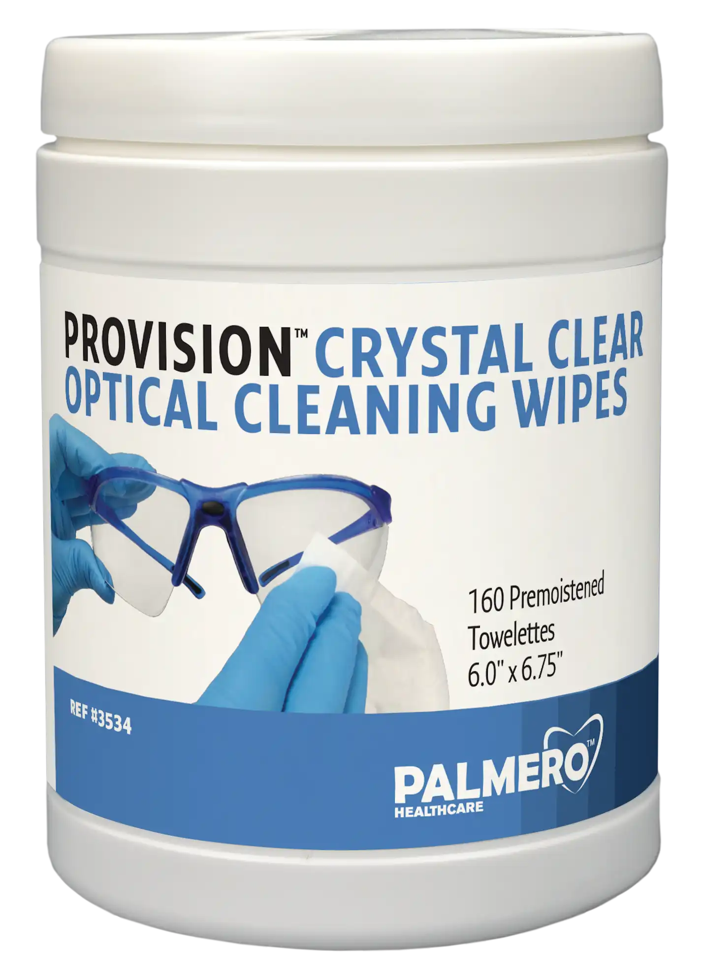 ProVision Crystal Clear Optical Cleaning Wipes, 6" x 6.75", 160 Wipes/Pack, 3534