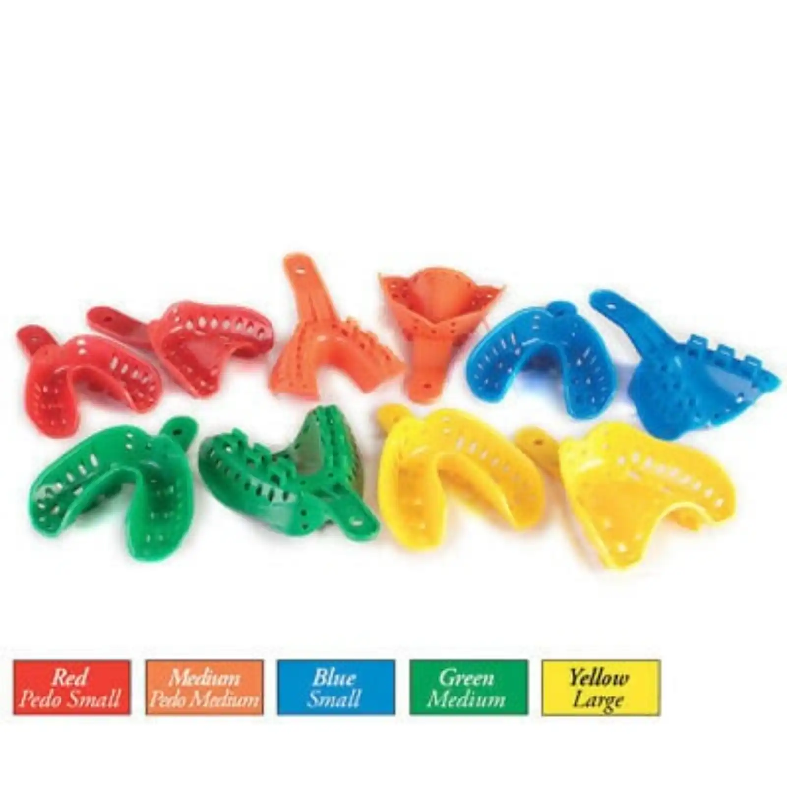 Excellent-Lock Disposable Ortho Impression Trays, Pedo Medium Upper, Orange, 50/Pk, ITT-4U-50