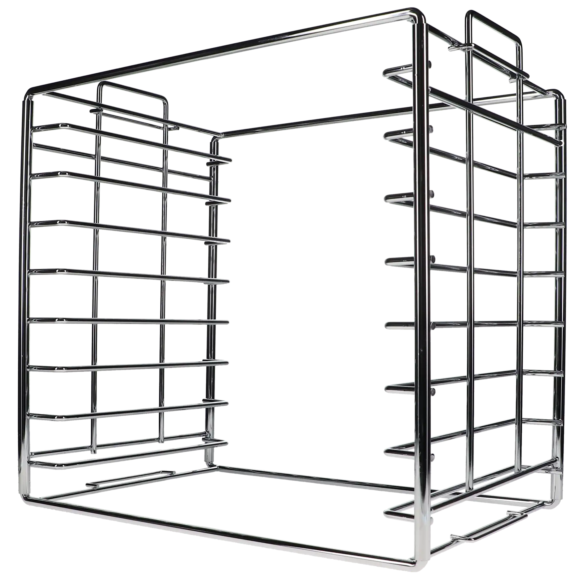 Plasdent Tray Rack, Size B, Chrome, Long Side Loading, Holds 8 Trays, 14-1/2" W x 9-3/4" D x 14-1/8" H, 300TRB-C