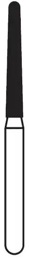 Solo Diamond Single Use Burs, FG, Round End Taper, #1114.10, 1.4 mm, Fine Grit, Red, 25/Pk, 850014F