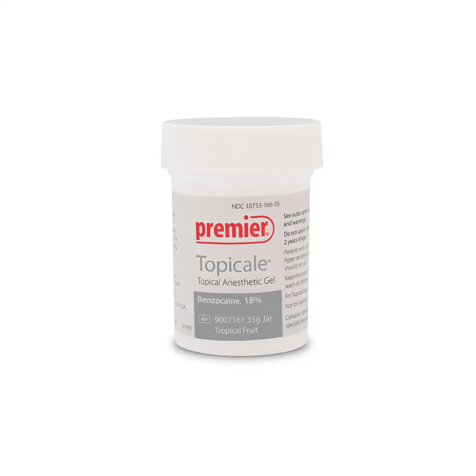 Topicale Anesthetic Gel, 18% Benzocaine, Tropical Fruit, Red, 35 g Jar, 1/Pk