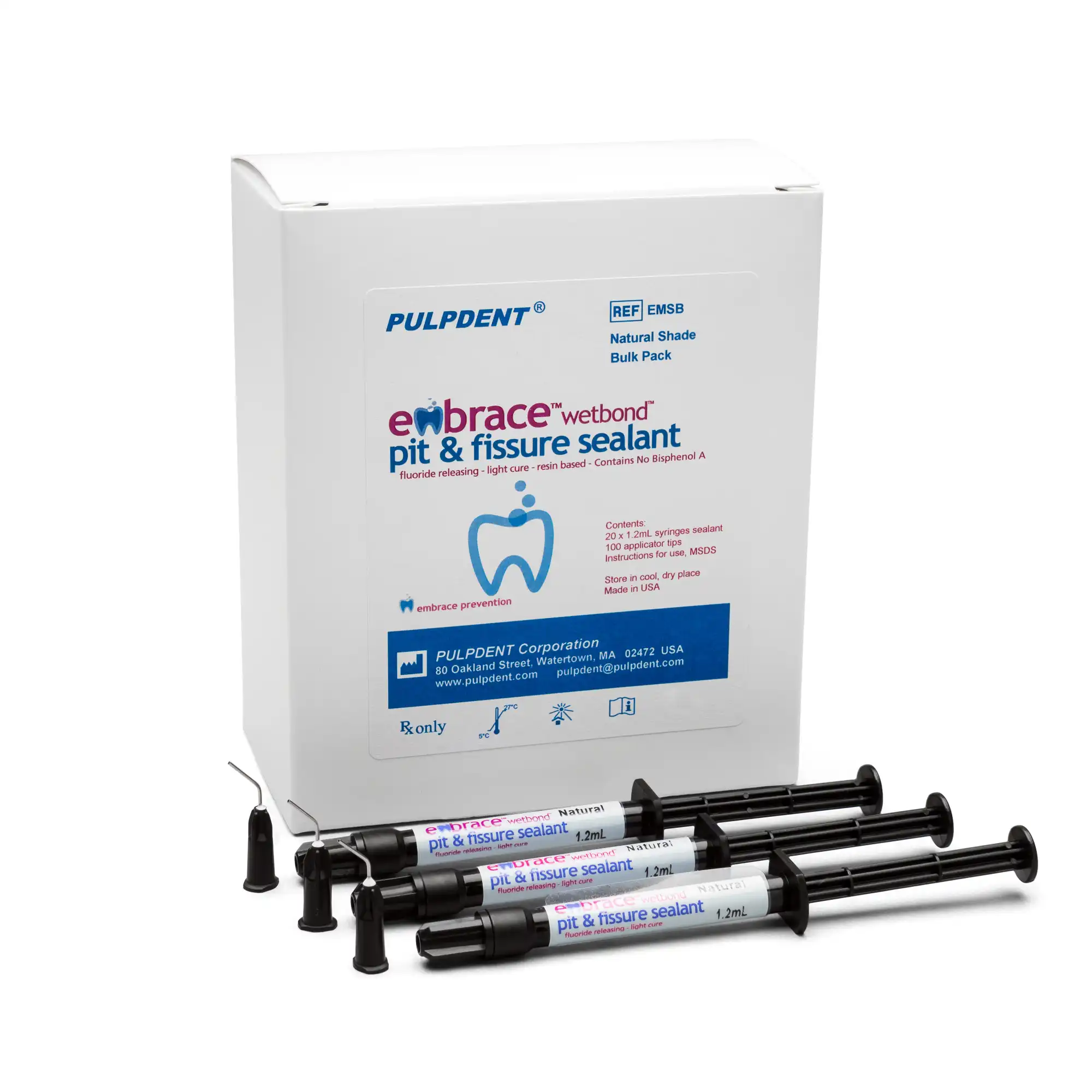 Embrace WetBond Pit & Fissure Sealant, Natural Shade, 1.2 mL Syringe, 20/Pk, EMSB