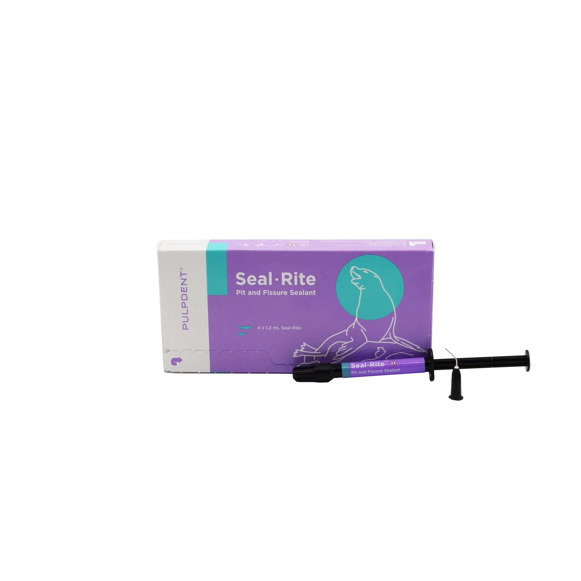 Pulpdent Seal-Rite Low Viscosity Pit & Fissure Sealant Kit, Off-White, 4 x 1.2 mL Syringes + 8 Applicator Tips, SEAL-LV