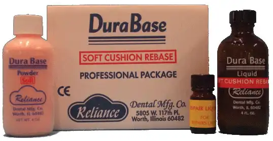 Durabase Soft Denture Reline and Repair Material, Pink, Package