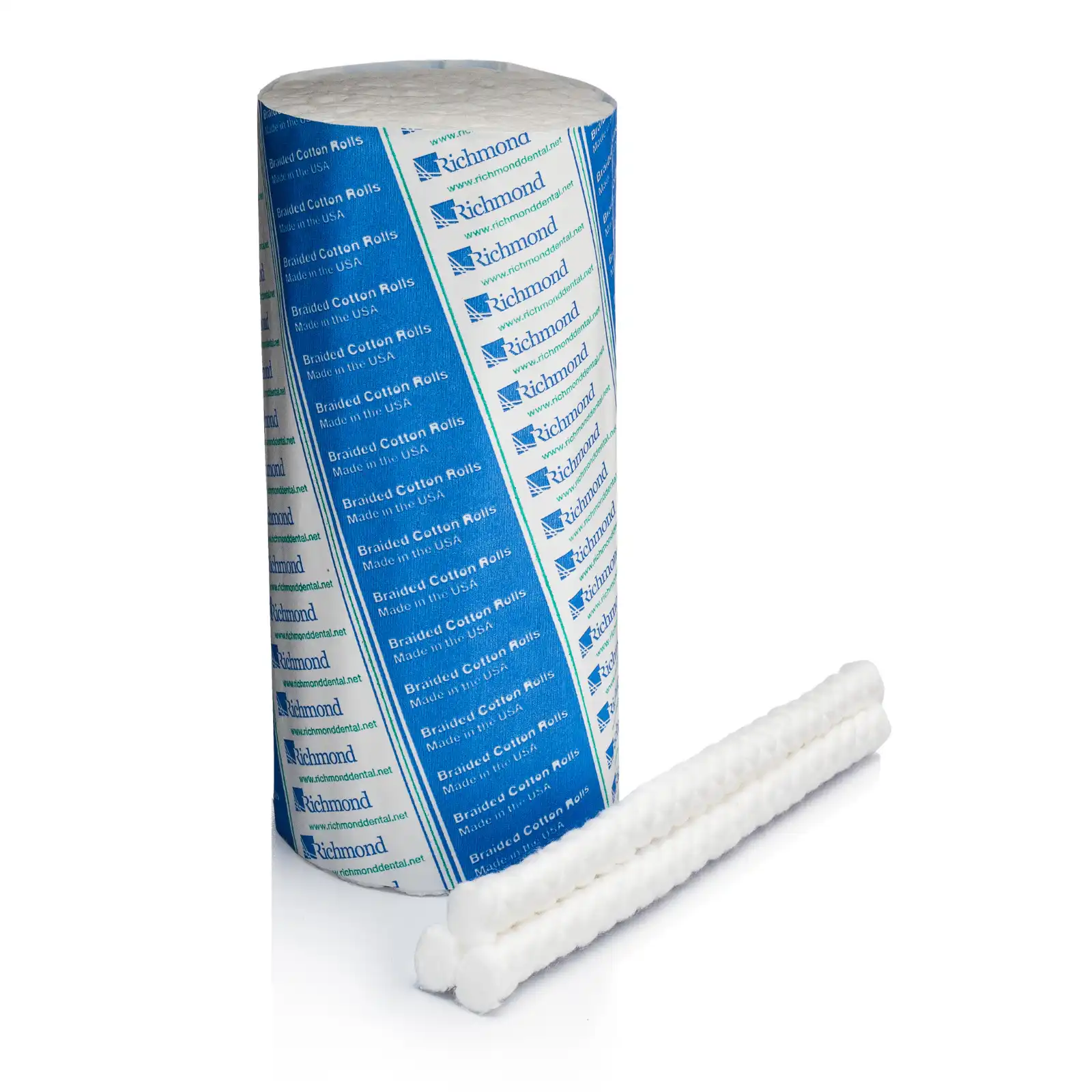 Richmond Braided Cotton Rolls, Medium, 3/8" x 6", Non-Sterile, 200/Box, 201208