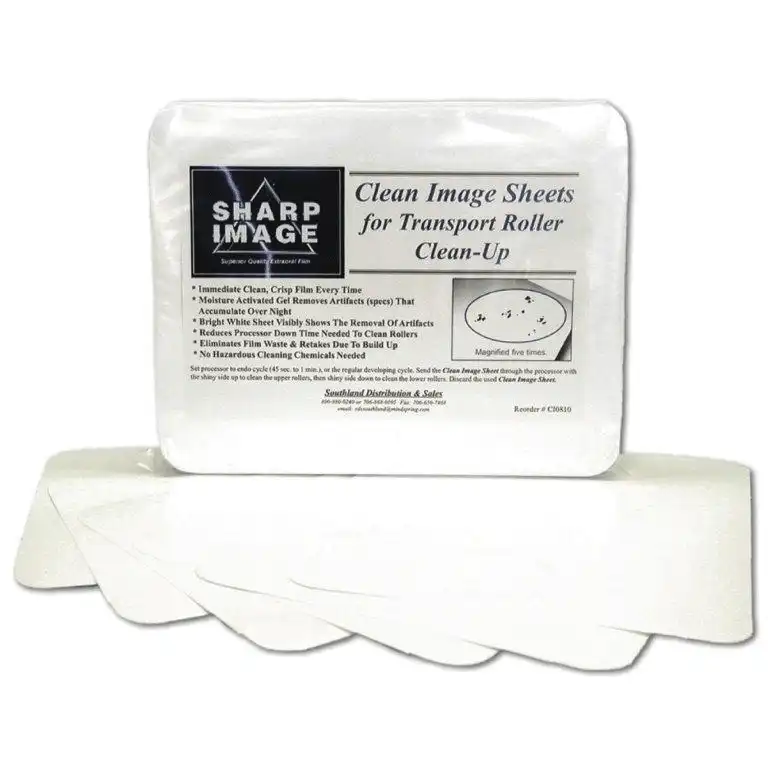 Clean Image Transport Roller Cleaning Sheets, White, 8" x 10", 50/Pk, CI0810