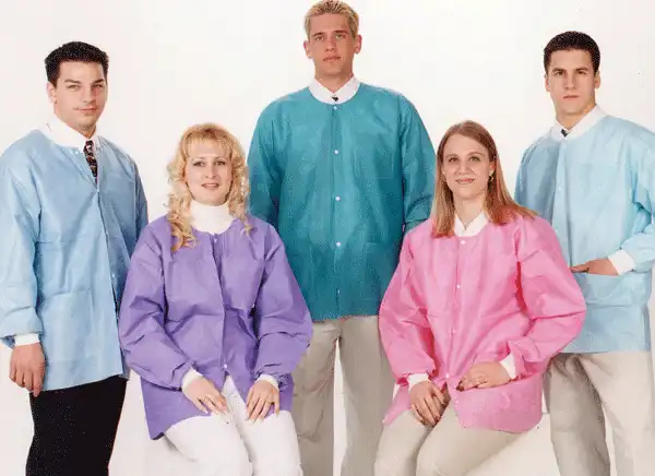 ValuMax Extra-Safe Jackets, Medical Blue, Large, Hip-Length, 10/Pk