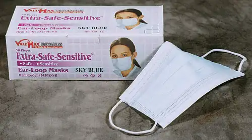 Valumax Extra-Safe Sensitive™ Procedural Earloop Face Masks, Multicolor, Latex-Free, Fluid-Resistant, ASTM Level 3, 50/Box, 5430E-PGO
