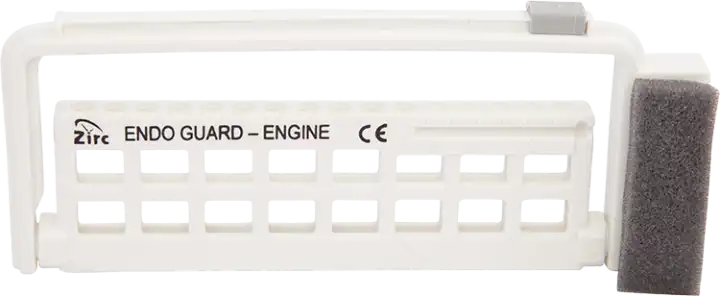 Zirc Steri-Endo Guard Engine, White, Holds 11 Engine & 5 Hand Files, 5-3/8" x 3/8" x 2-3/16", 1/Pk, 50Z452A