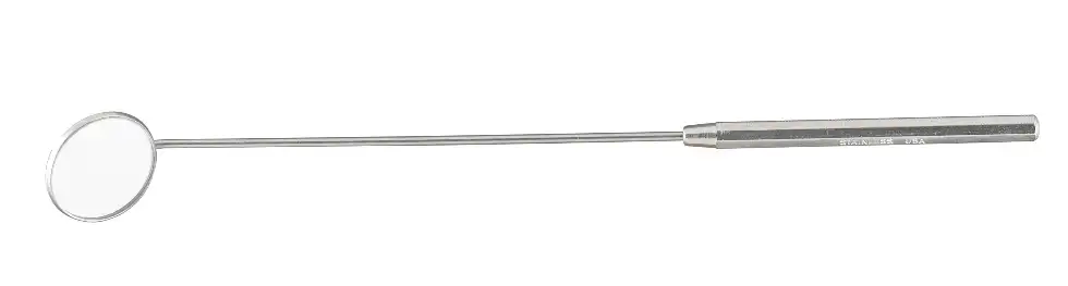 Miltex Laryngeal Mirror with Handle #5, Stainless Steel, Cone Socket Front Surface Mirror