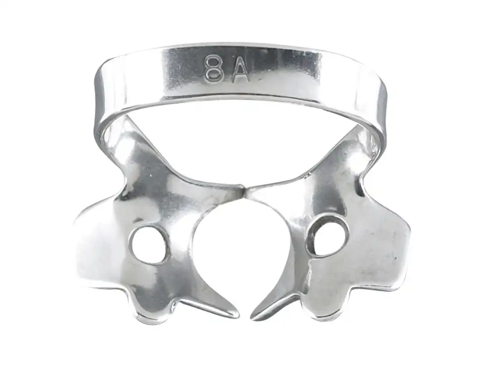 Miltex Rubber Dam Clamp, #8A, Winged, Molar, Stainless Steel