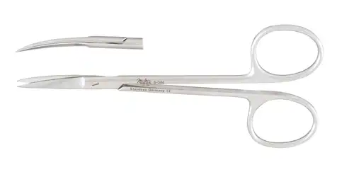 Miltex Surgical Iris Scissors, Curved, 4-1/2" (11.4 cm), 1/Pk