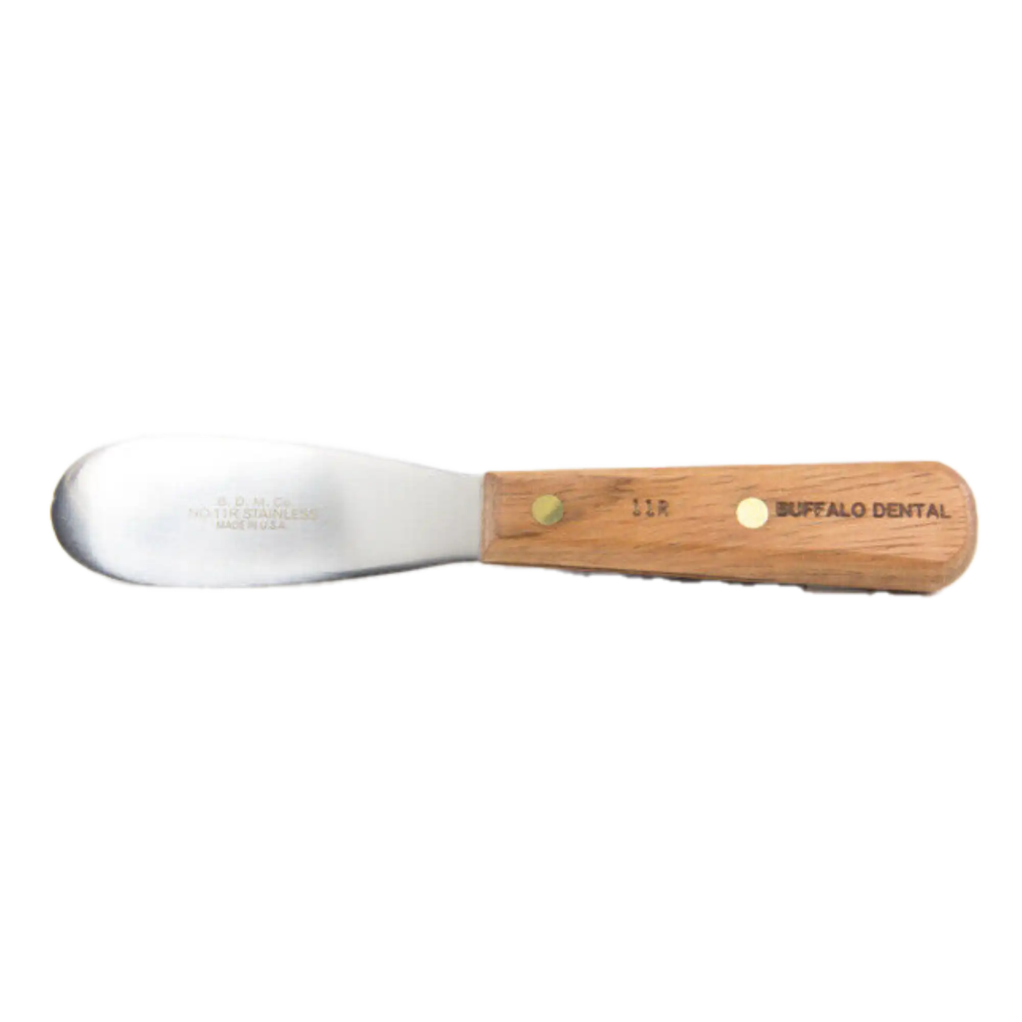 Buffalo Dental #11R Stainless Steel Flexible Blade Spatula, 3-1/2" Blade, Rosewood Handle, 1/Pk, 79420
