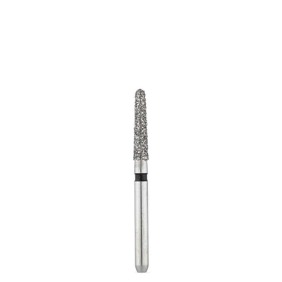 Brasseler USA 5856.31.018 FG Super Coarse Round-End Taper Diamond Bur, 5 Pack