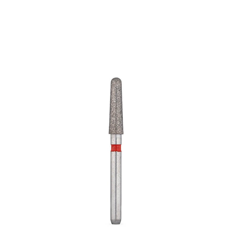 Brasseler USA 8856.31.021 FG Fine Round-End Taper Diamond Bur, 5 Pack