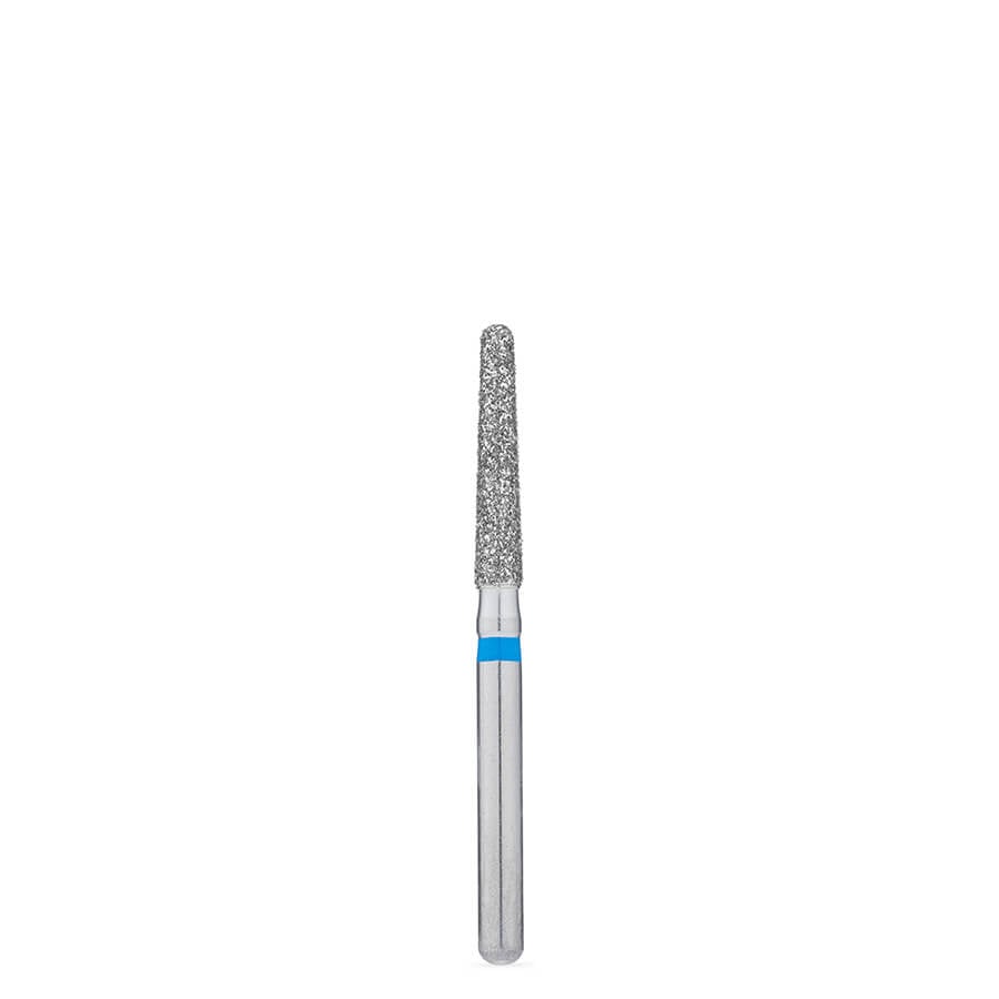 Brasseler USA BrioPrep FG Round-End Taper Diamond Bur, Medium Grit, Size 018, Sterile, 25/Pack, BRIO856L.31.018
